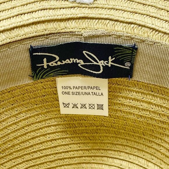 Panama Jack Floppy Open Back Face Saver Sun Hat Cap 100% Paper Women’s OSFM - Picture 8 of 8